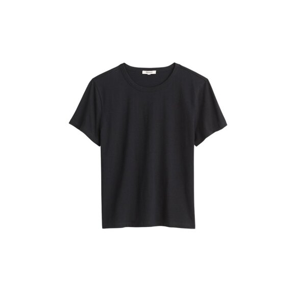 Madewell Black Perfect Crewneck Tee in Cotton Size Large - Picture 3 of 9